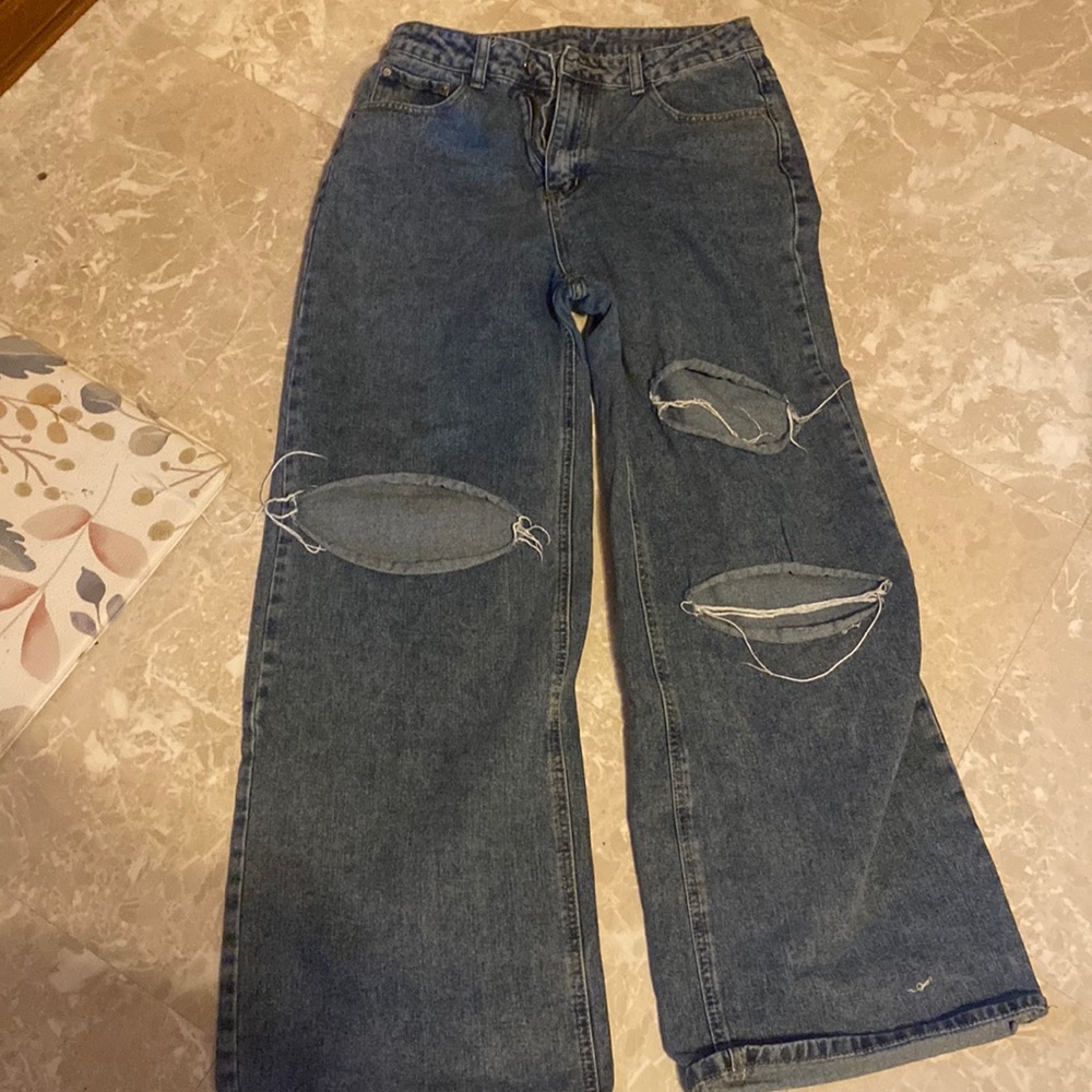 Blue rip jeans from shein worn but in good condition